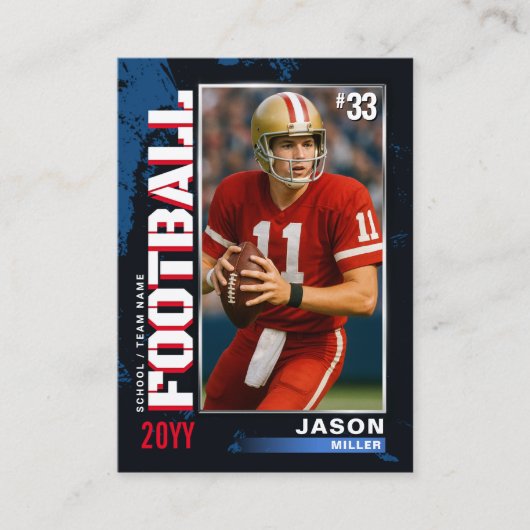 PRO Fußballkarte mit der Spielerkarte für den Stat Telefonnummerkarte (Vorderseite)