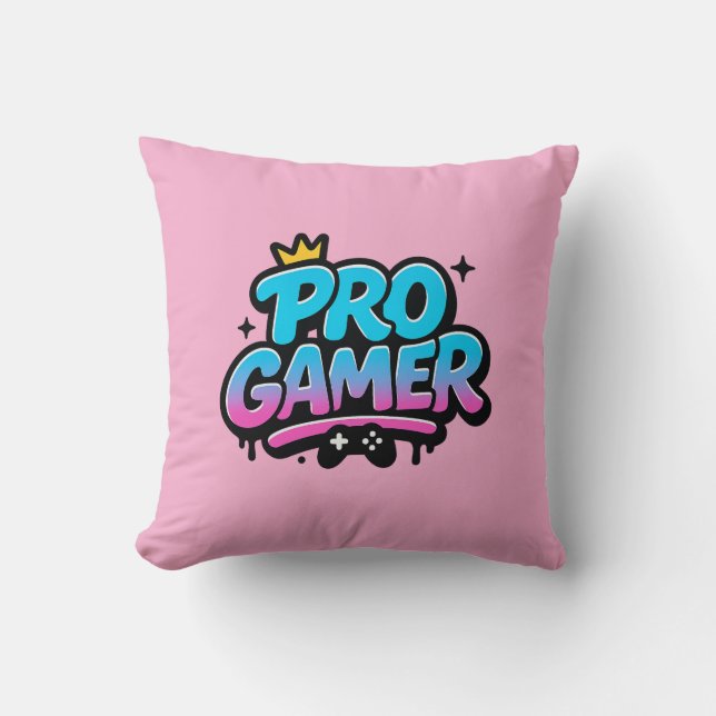 PRO GAMER Graffiti-Logo Kissen (Vorderseite)
