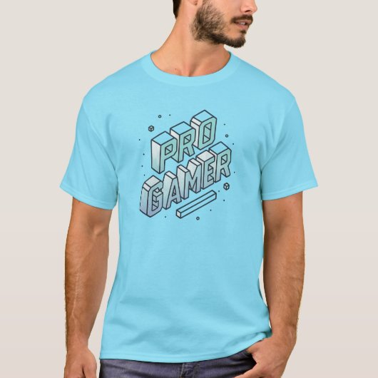 PRO GAMER - Isometrisches 3D-Blockbrieflogo T-Shirt (Vorderseite)