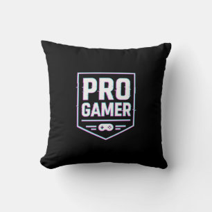 PRO GAMER — Neon Glitch Shield Kissen