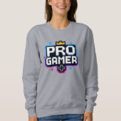 PRO GAMER — Pixel Art 8-Bit-Abzeichen Sweatshirt (Vorderseite)