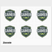 PRO GAMER Shield-Abzeichen Quadratischer Aufkleber (Blatt)