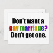 Pro Gay Ehe Postkarte (Vorne/Hinten)