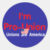 Pro-Gewerkschaft-Aufkleber Runder Aufkleber (Vorderseite)