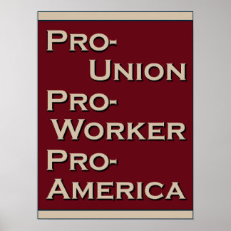 Pro-Gewerkschaftsdesign aus den 1940er Jahren Poster
