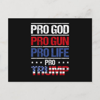 Pro God Pro Gun Pro Life Pro Trump Wahl Postkarte