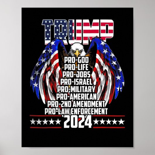 Pro God Pro Life Po Jobs Pro Israel Pro 2024 Poster (Vorne)