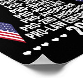 Pro God Pro Life Pro Jobs Pro Israel Pro Militär Poster (Ecke)