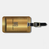 PRO Gold Brushed Metallic Gepäckmarke Gepäckanhänger (Vorderseite horizontal)