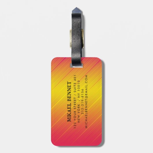 PRO Gold Brushed Metallic Gepäckmarke Gepäckanhänger (Rückseite vertikal)