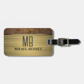 PRO Gold Brushed Metallic Gepäckmarke Gepäckanhänger (Vorderseite horizontal)