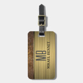 PRO Gold Brushed Metallic Gepäckmarke Gepäckanhänger (Vorderseite vertikal)