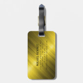 PRO Gold Brushed Metallic Gepäckmarke Gepäckanhänger (Rückseite vertikal)
