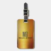 PRO Gold Brushed Metallic Gepäckmarke Gepäckanhänger (Vorderseite vertikal)