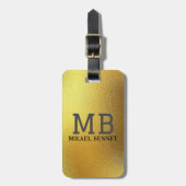 PRO Gold Brushed Metallic Gepäckmarke Gepäckanhänger (Vorderseite vertikal)