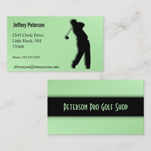 Pro Golf Green Visitenkarte (Vorne/Hinten)