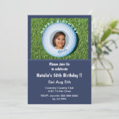 Pro Golfer Foto unterzeichnet Golfball 50. Geburts Einladung (Stehend Vorderseite)