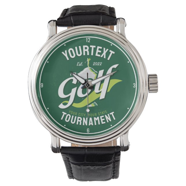 Pro Golfer NAME Golf Trophy Turnier Golfspielen Armbanduhr (Vorderseite)