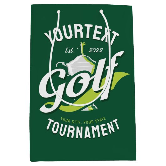 Pro Golfer NAME Golf Trophy Turnier Golfspielen Mittlere Geschenktüte (Vorderseite)