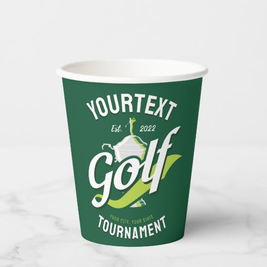 Pro Golfer NAME Golf Trophy Turnier Golfspielen Pappbecher (Vorderseite)