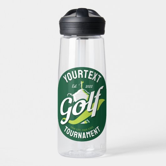 Pro Golfer NAME Golf Trophy Turnier Golfspielen Trinkflasche (Vorne)