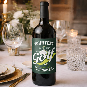 Pro Golfer NAME Golf Trophy Turnier Golfspielen Weinetikett