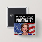 Pro-Gott, Amerika, Geschäft, Leben Carly Fiorina Button (Vorne & Hinten)