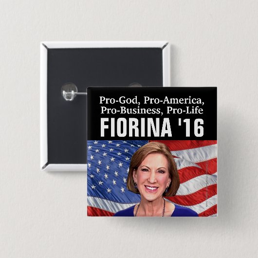 Pro-Gott, Amerika, Geschäft, Leben Carly Fiorina Button (Vorne & Hinten)