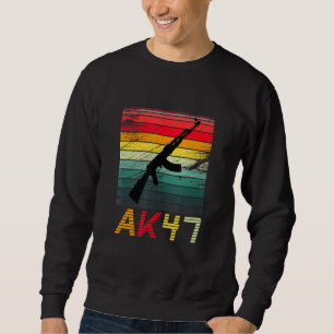 Pro Gun 2. Änderung Ak47 Rifle Retro Vintag Sun Sweatshirt