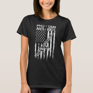 Pro Gun Anti Idio Vintag USA Flag 2. T-Shirt