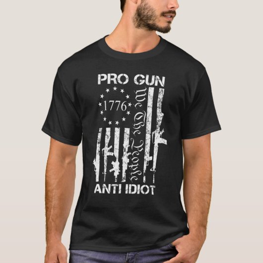 Pro Gun Anti Idiot 2. Änderung Pro Gun Rights USA T-Shirt (Vorderseite)