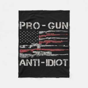 Pro Gun Anti Idiot Shirt Vintage USA-Flagge 2. Ame Fleecedecke