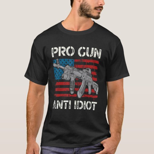 Pro Gun Anti-Idioten Us American Flag Gun Owners T-Shirt (Vorderseite)
