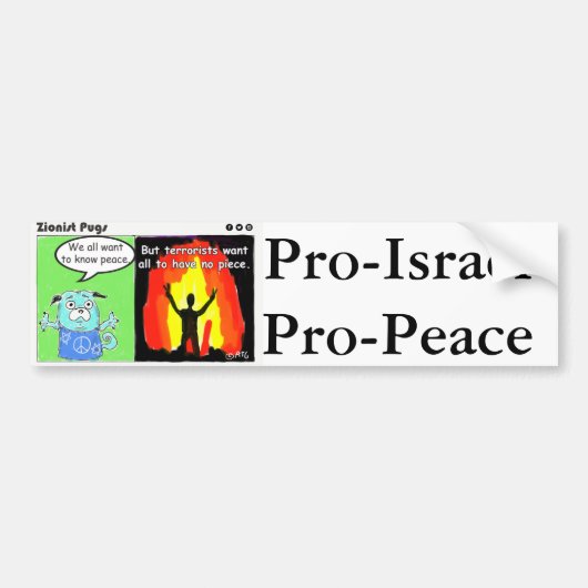 Pro-Israel, Pro-FriedensAutoaufkleber Autoaufkleber (Vorne)