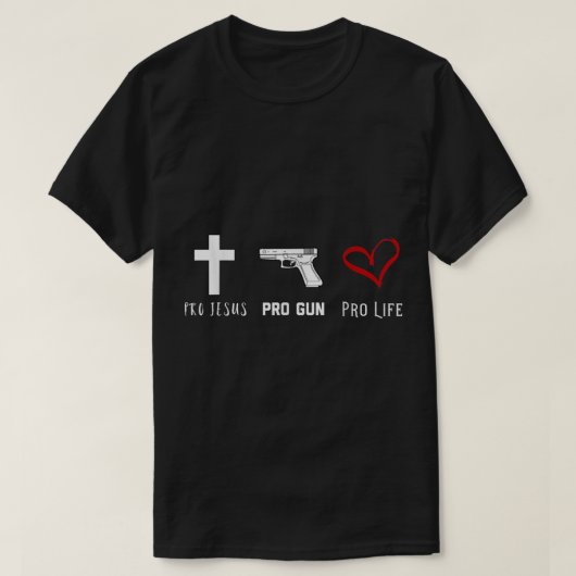 Pro Jesus Pro Gun Pro Christliches Shirt (Design vorne)