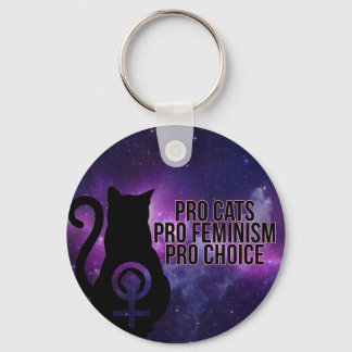 Pro Katzen, Pro Feminismus, Pro Choice. Schlüsselanhänger