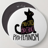 Pro-Katzen Pro-Wahl Pro-Feminismus Button (Vorne & Hinten)