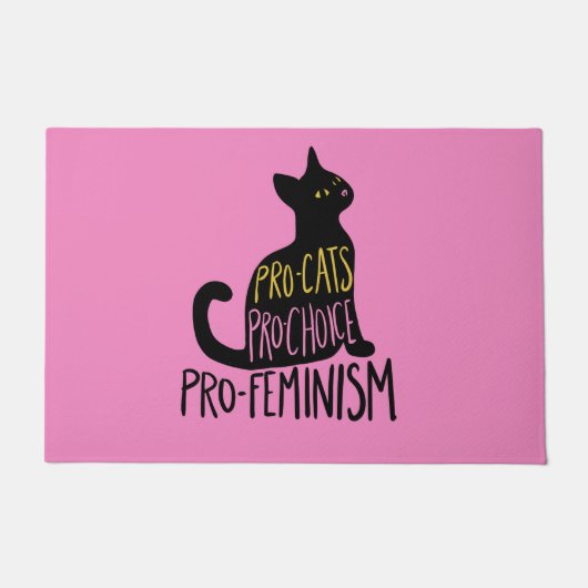 Pro-Katzen Pro-Wahl Pro-Feminismus Fußmatte (Vorderseite)