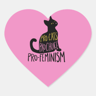 Pro-Katzen Pro-Wahl Pro-Feminismus Herz-Aufkleber
