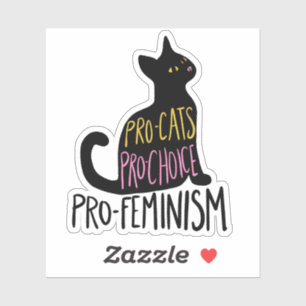 Pro-Katzen pro Wahl Pro-Feminismus schwarze Katze Aufkleber