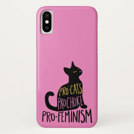 Pro-Katzen pro Wahl Pro-Feminismus schwarze Katze Case-Mate iPhone Hülle (Rückseite)