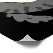 Pro-Katzenstinator Funny Fat Cat Pun Dark BG Poster (Ecke)