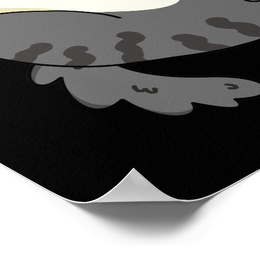 Pro-Katzenstinator Funny Fat Cat Pun Dark BG Poster (Ecke)