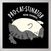 Pro-Katzenstinator Funny Fat Cat Pun Dark BG Poster (Vorne)