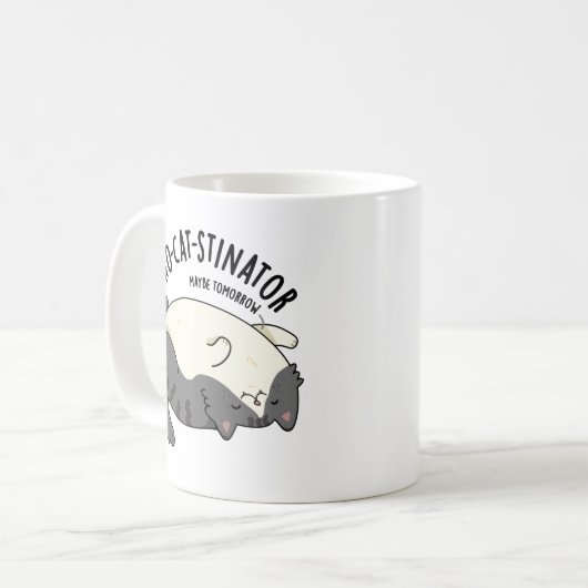 Pro-Katzenstinator Funny Fat Cat Pun Kaffeetasse (Vorderseite Links)
