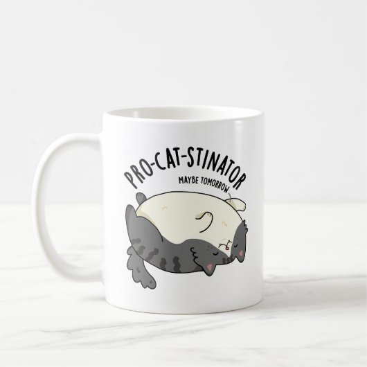 Pro-Katzenstinator Funny Fat Cat Pun Kaffeetasse (Links)