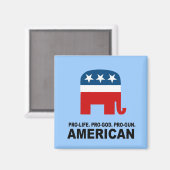 Pro-Leben. Gott. Gun American Magnet (Vorderseite/Rückseite)