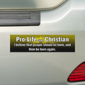 "Pro-Leben und christlicher" Autoaufkleber (Gelb) (Auf Auto)