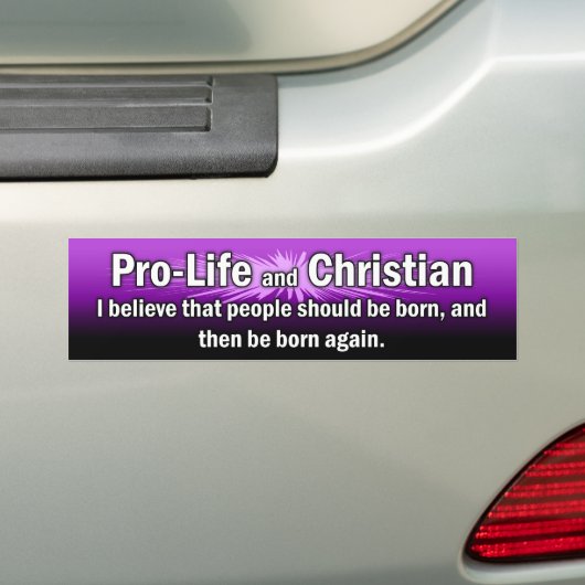 "Pro-Leben und christlicher" Autoaufkleber (lila) (Auf Auto)