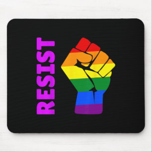 Pro-LGBT Regenbogen erhobene Faust #widerstehen An Mousepad